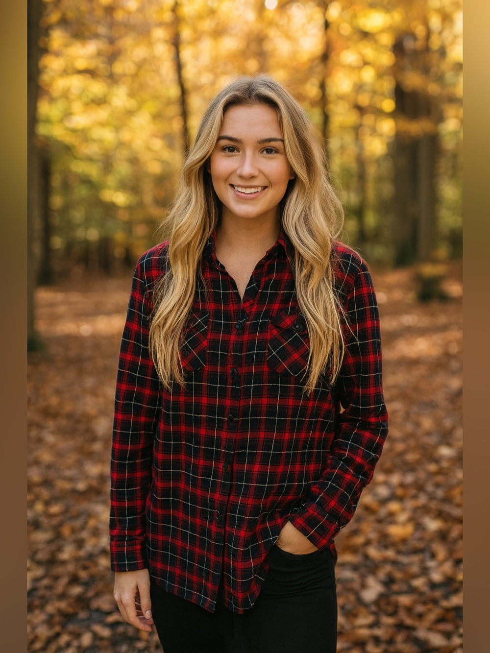 Weatherproof Red and Black Plaid Flannel Shirt
